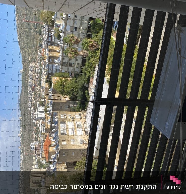 רשת למניעת כניסת יונים במרפסת
